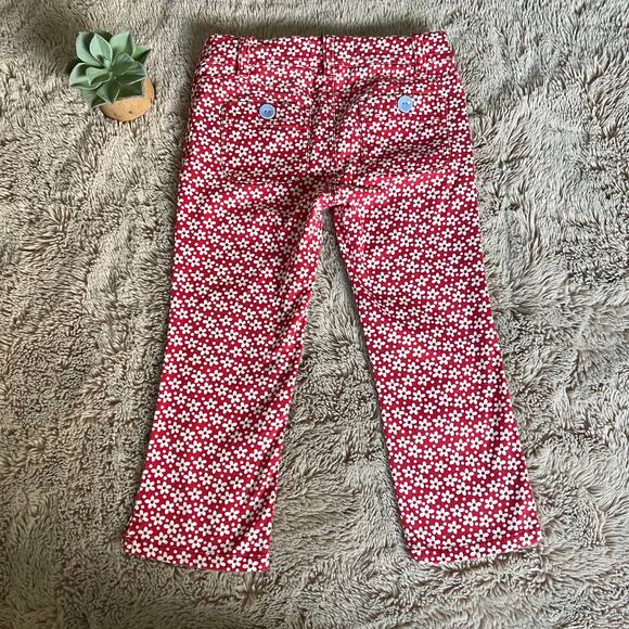Cute Mini Boden Red Floral-Print Cropped Capri Length Pants Size: 9Y - Picture 11 of 15